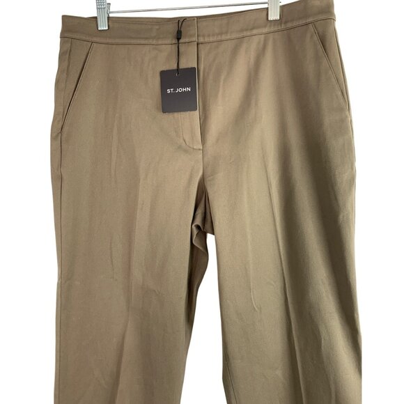 St. John Womens Taupe Trousers Dress Pants Size 10 NWT High Rise Short 6387 - Picture 9 of 13